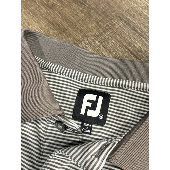 Footjoy Polo Golf Shirt‎ Mens Striped Size XL Short Sleeve Performance Stretch - Picture 2 of 6